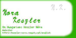 nora keszler business card